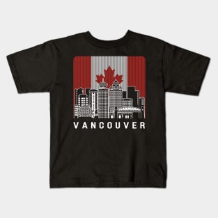 Vancouver Canada Skyline Flag Kids T-Shirt